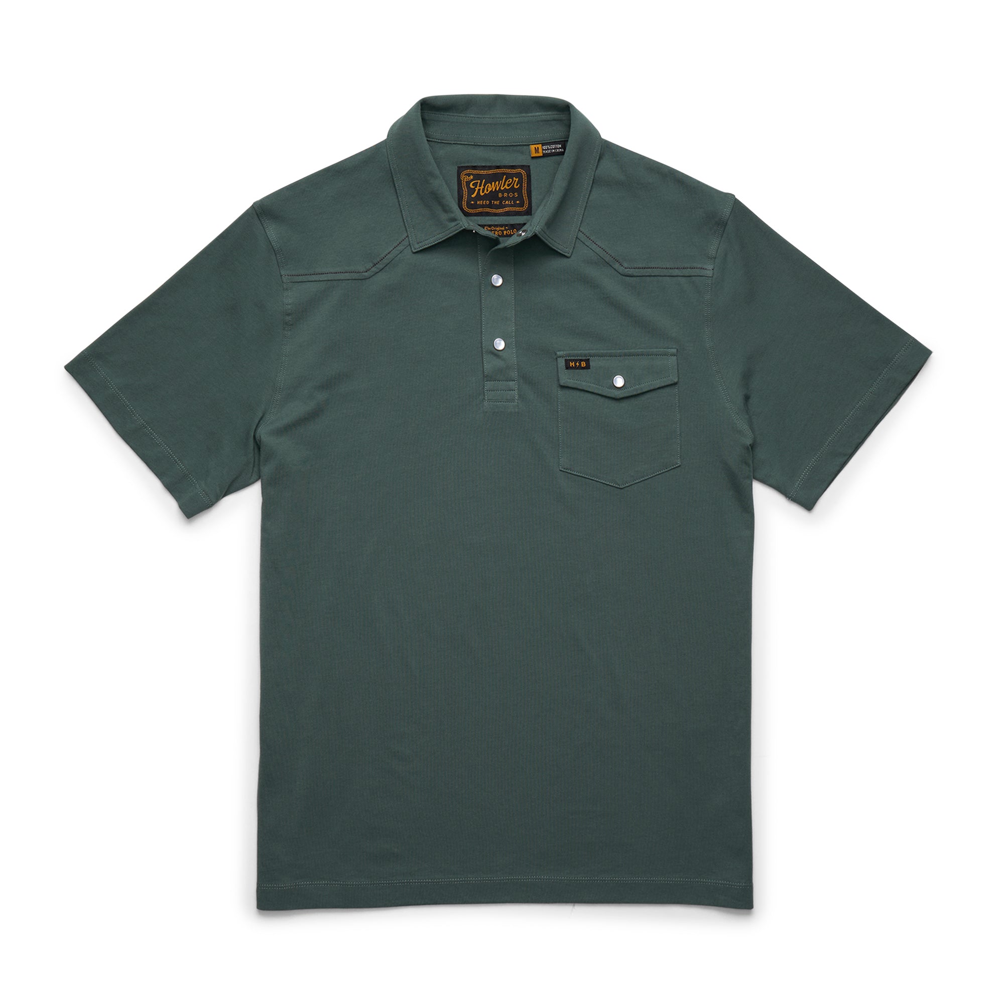 Howler Bros Ranchero Polo - Fern Green