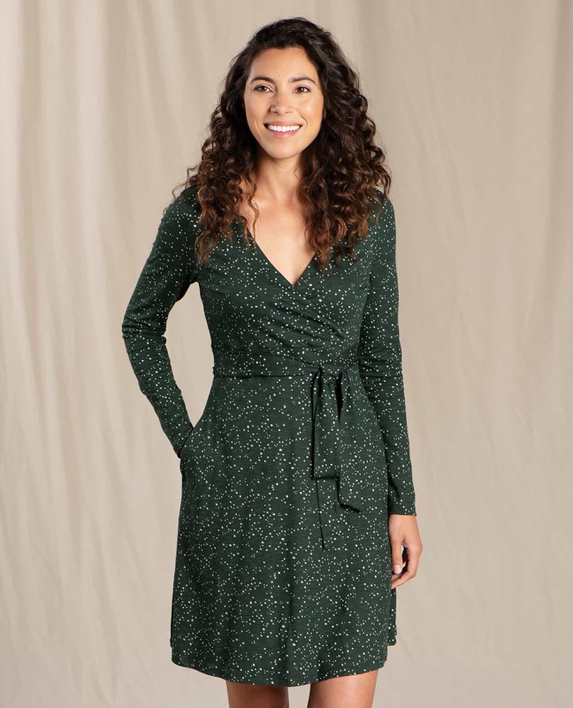 Toad & Co T1771702 W's Cue Wrap LS Dress