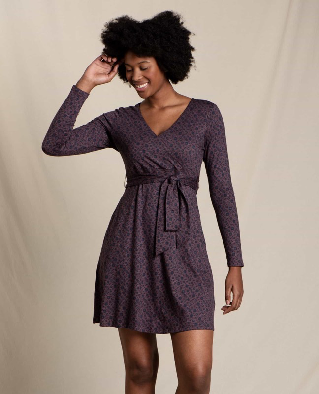 Toad & Co T1771702 W's Cue Wrap LS Dress