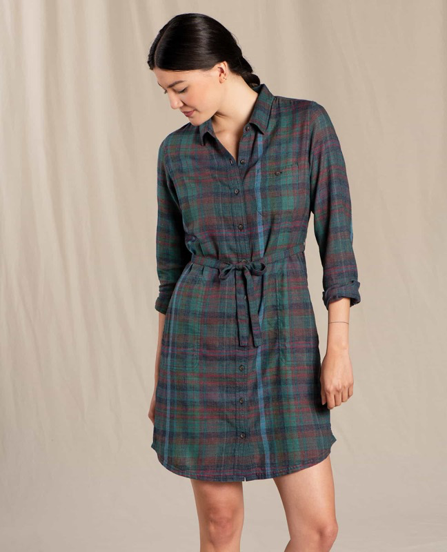 Toad & Co T1781908 W's Re-Form Flannel Shirtdress