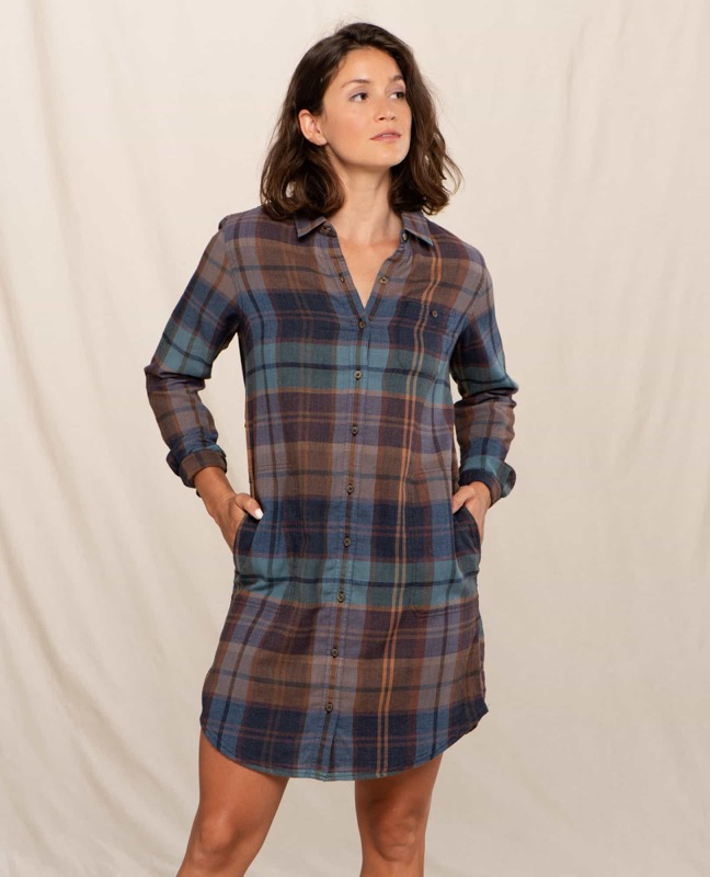 Toad & Co T1781908 W's Re-Form Flannel Shirtdress