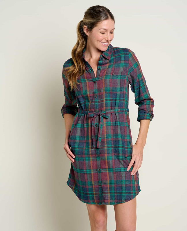 Toad & Co T1781908 W's Re-Form Flannel Shirtdress