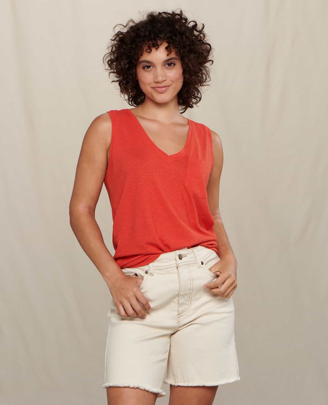 (取寄) トードアンドコー レディース グロム V ネック タンク Toad&Co women Grom V Neck Tank Straw Stripe Grom Hemp Blend V-Neck Tank Top | Sustainable Top by Toad&Co