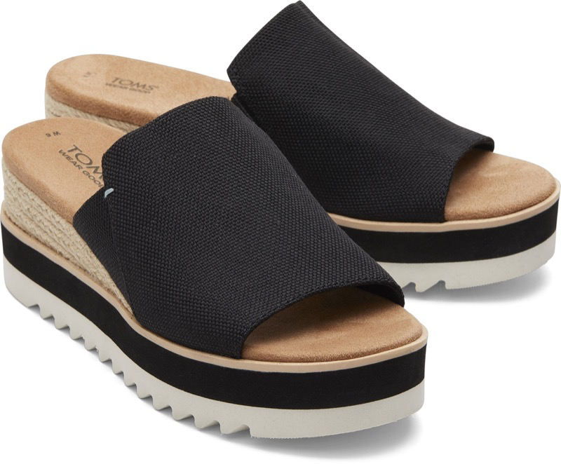 TOMS 10019736 Diana Mule Black Heavy Canvas