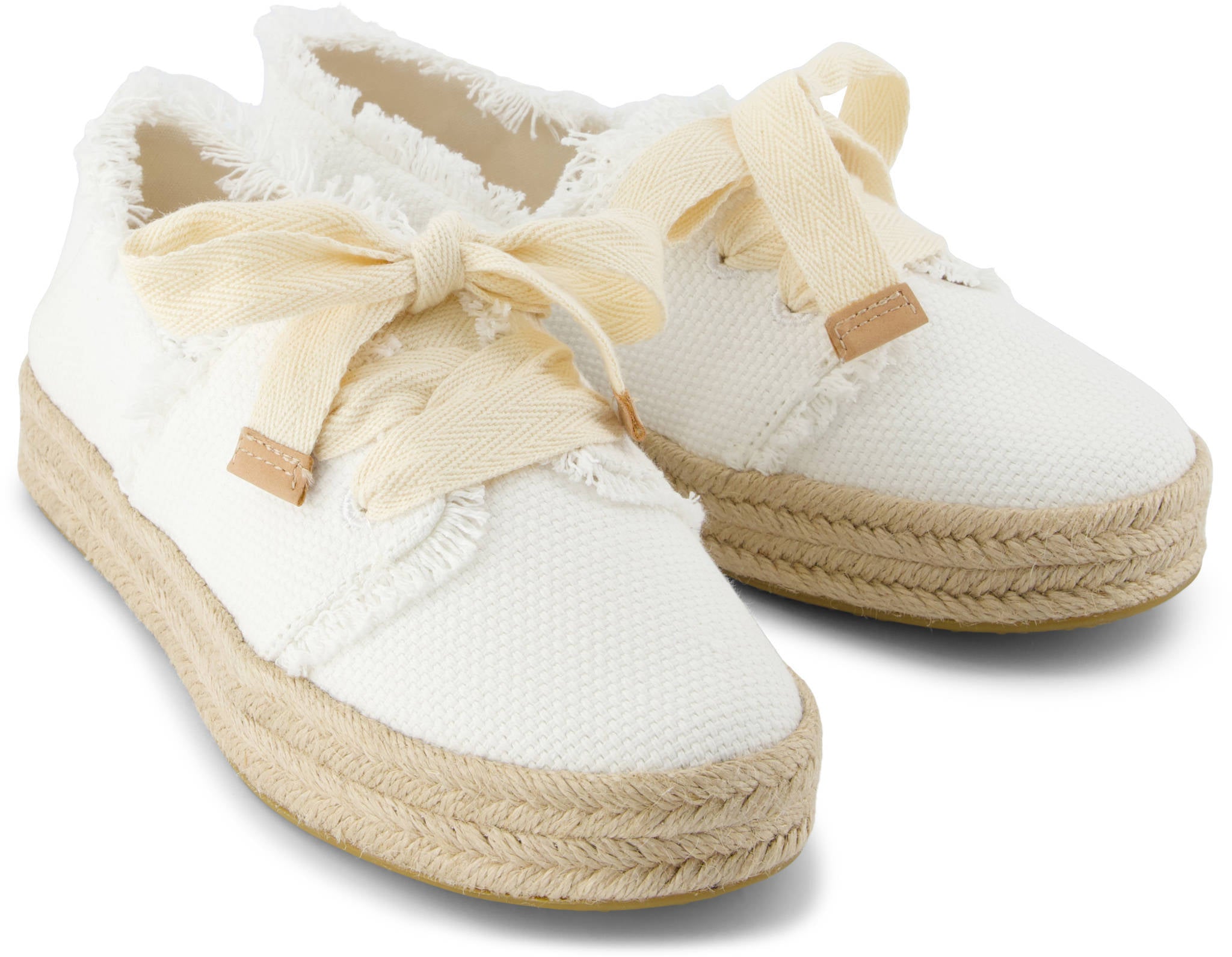 TOMS 10021879 Carolina Lace Up White Beachside Woven