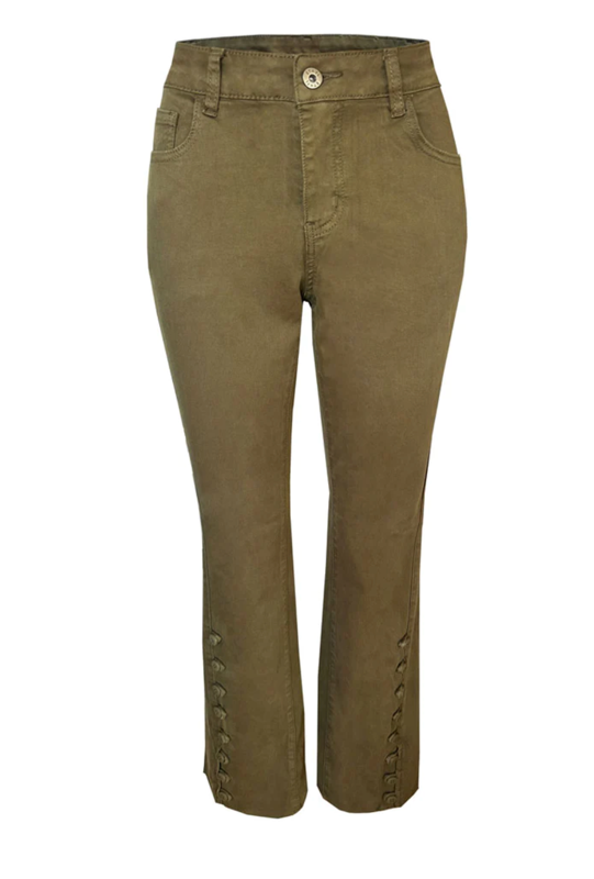 Ethyl Z51OLVB W's Flair Leg Pant w/Button Hem Detail|