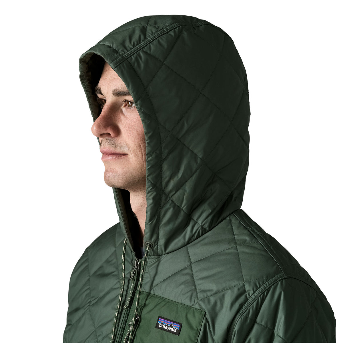M's Diamond Quilted Bomber Hoody - 27611 - Canopy Green