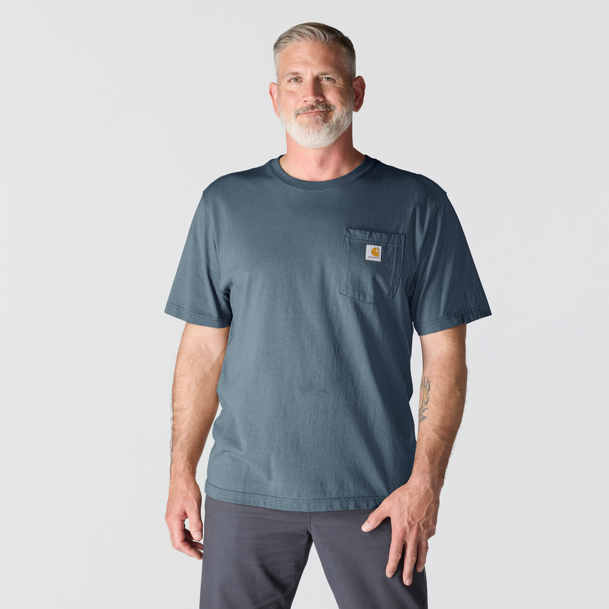 Carhartt K87BLS Iconic Pocket Tee - BlueStone