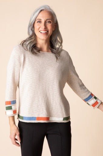 AUTUMN COTTON MOSAIC PULLOVER F26H