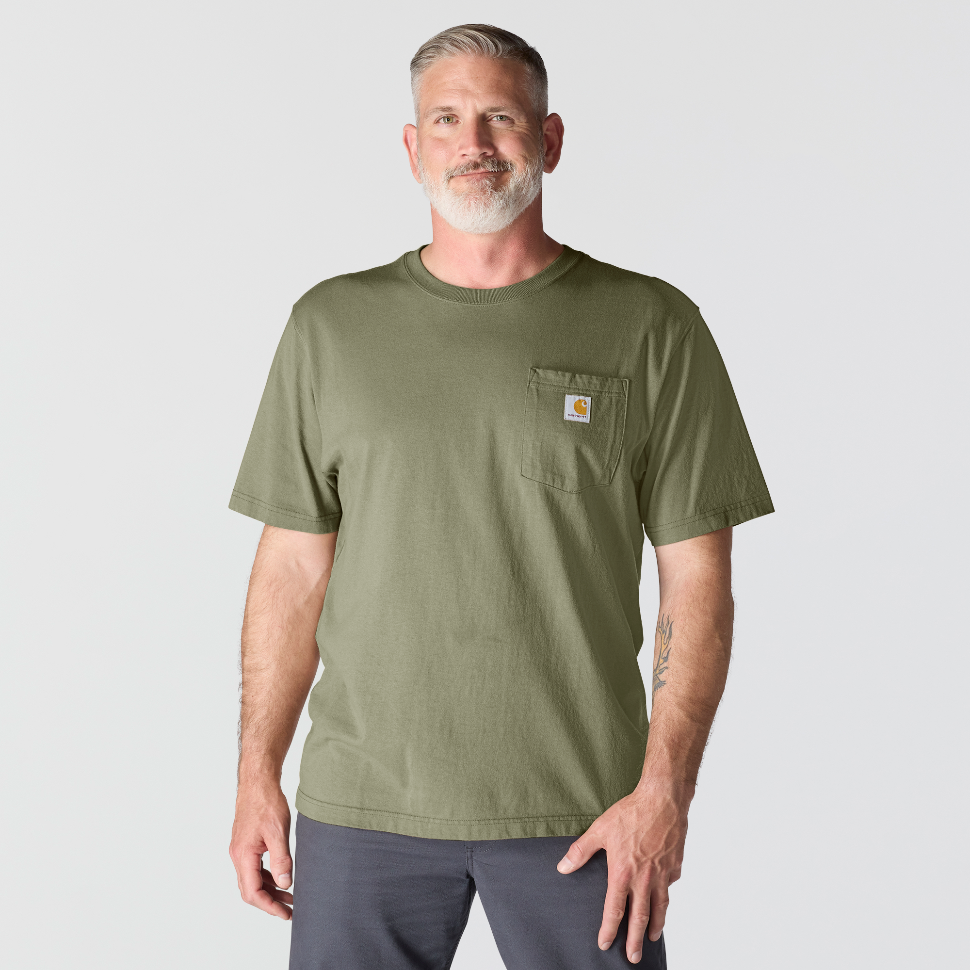 Carhartt K87DOV Iconic Pocket Tee - Dusty Olive