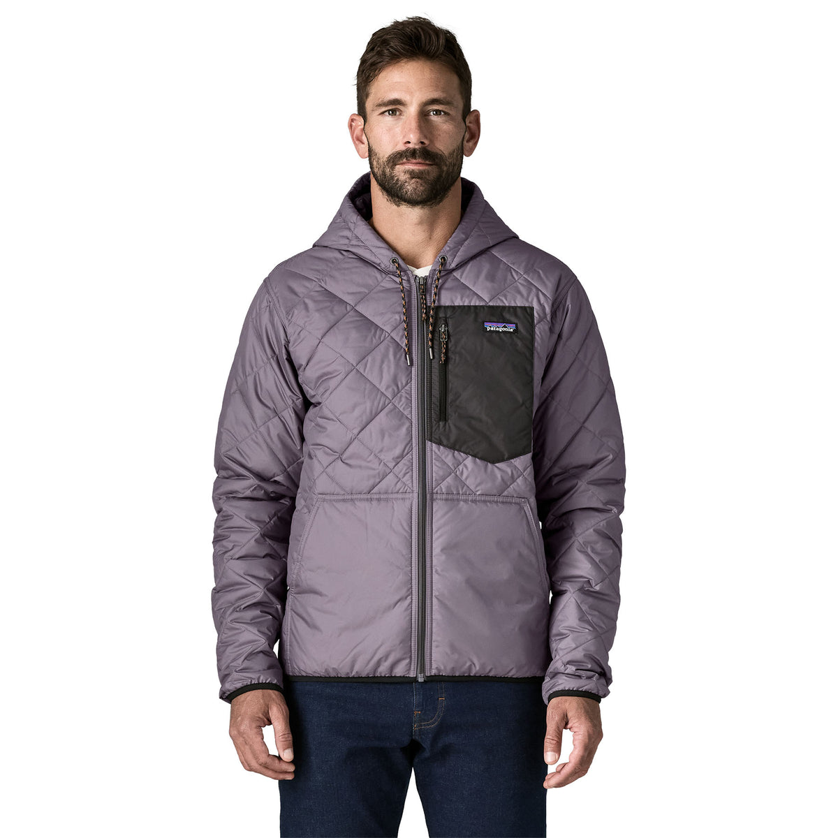 M's Diamond Quilted Bomber Hoody - 27611 - May Grey