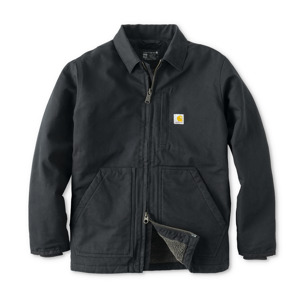 Carhartt 104293 Mens Loose Fit Washed Duck Sherpa-Lined Coat