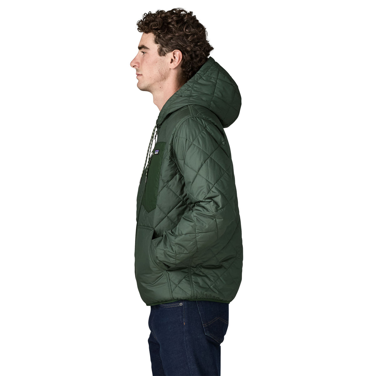 M's Diamond Quilted Bomber Hoody - 27611 - Canopy Green