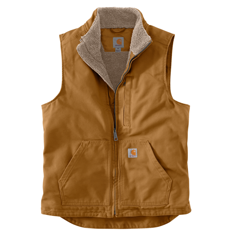 Carhartt 104277 Washed Duck MockNeck Sherpa Vest - OV4277 Carhartt 104277 Washed Duck MockNeck Sherpa Vest - OV4277