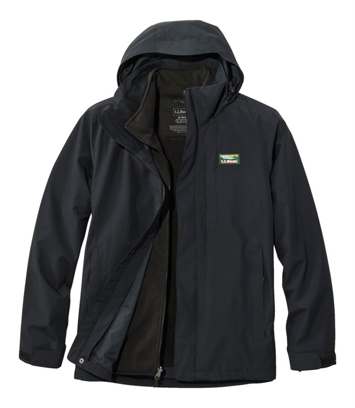 LL Bean 501838 Mens Bean Sweater Fleece 3 in 1 Jacket