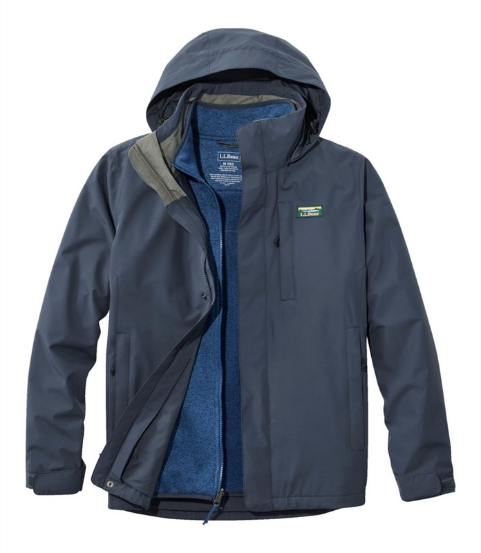 LL Bean 501838 Mens Bean Sweater Fleece 3 in 1 Jacket