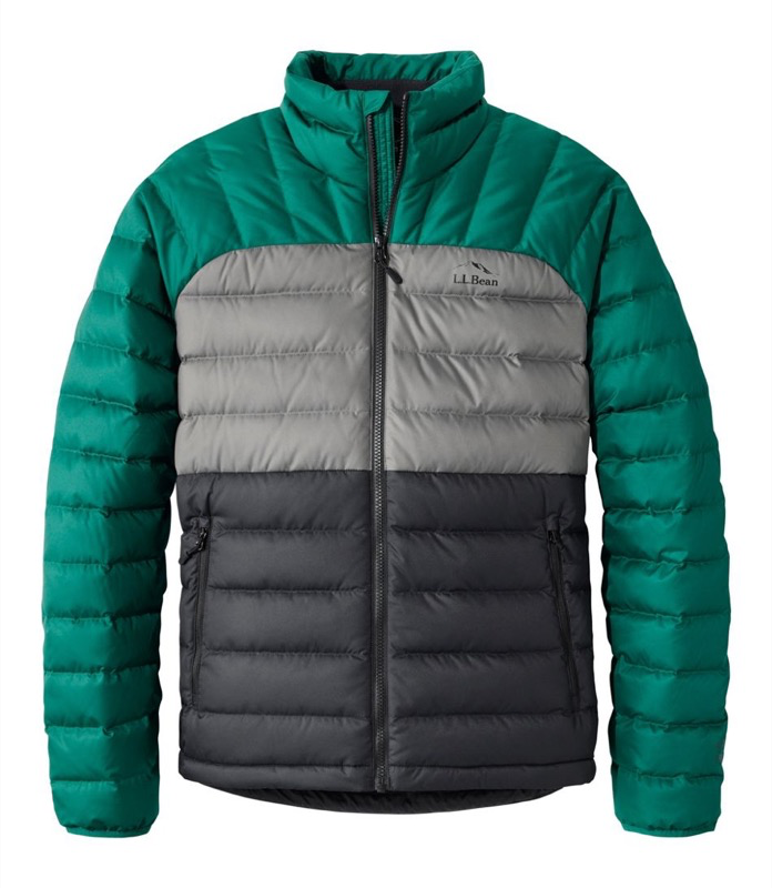 LL Bean 516721 Mens Down Jacket Color Block