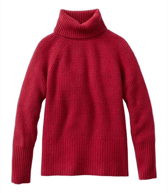 LL Bean 520977 Wmns Supersoft Waffle Turtleneck Sweater