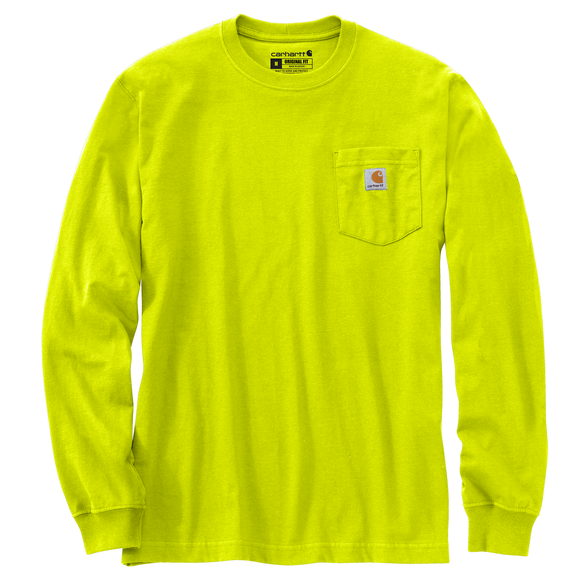 Carhartt K126BLM M LseFit HW LS Pkt TShrt - Bright Lime