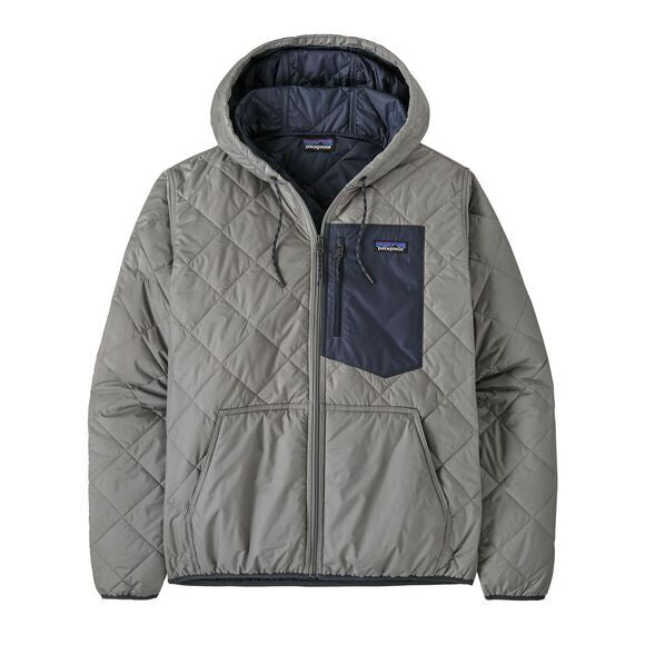 M's Diamond Quilted Bomber Hoody - 27611 - Forever Grey