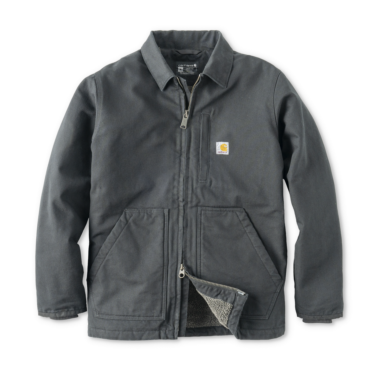 Carhartt 104293 Mens Loose Fit Washed Duck Sherpa-Lined Coat