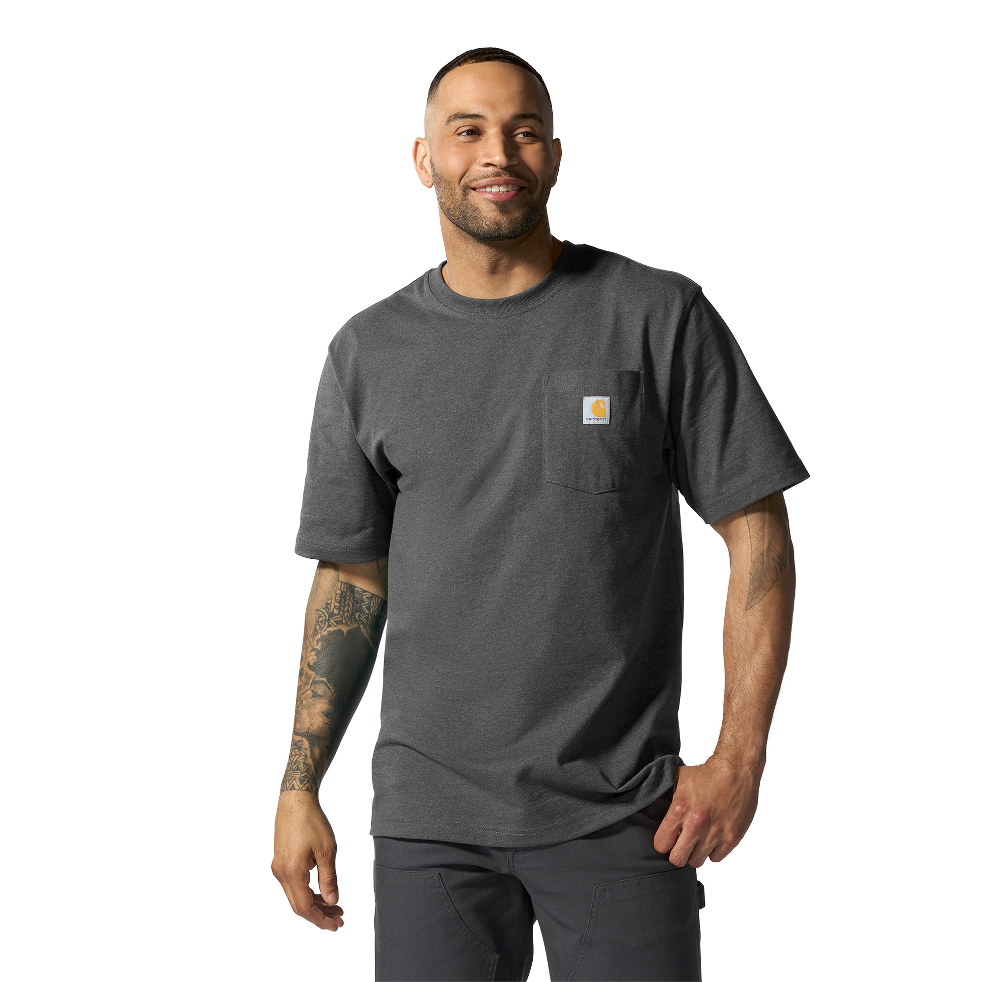 Carhartt K87CRH Iconic Pocket Tee - Carbon Heather