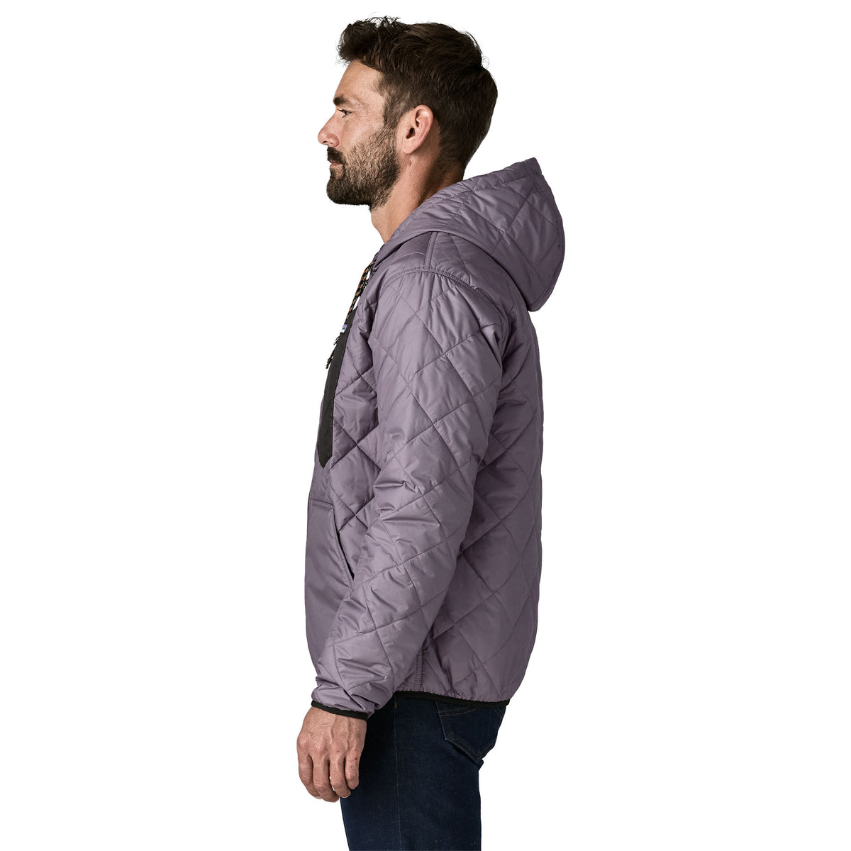 M's Diamond Quilted Bomber Hoody - 27611 - May Grey