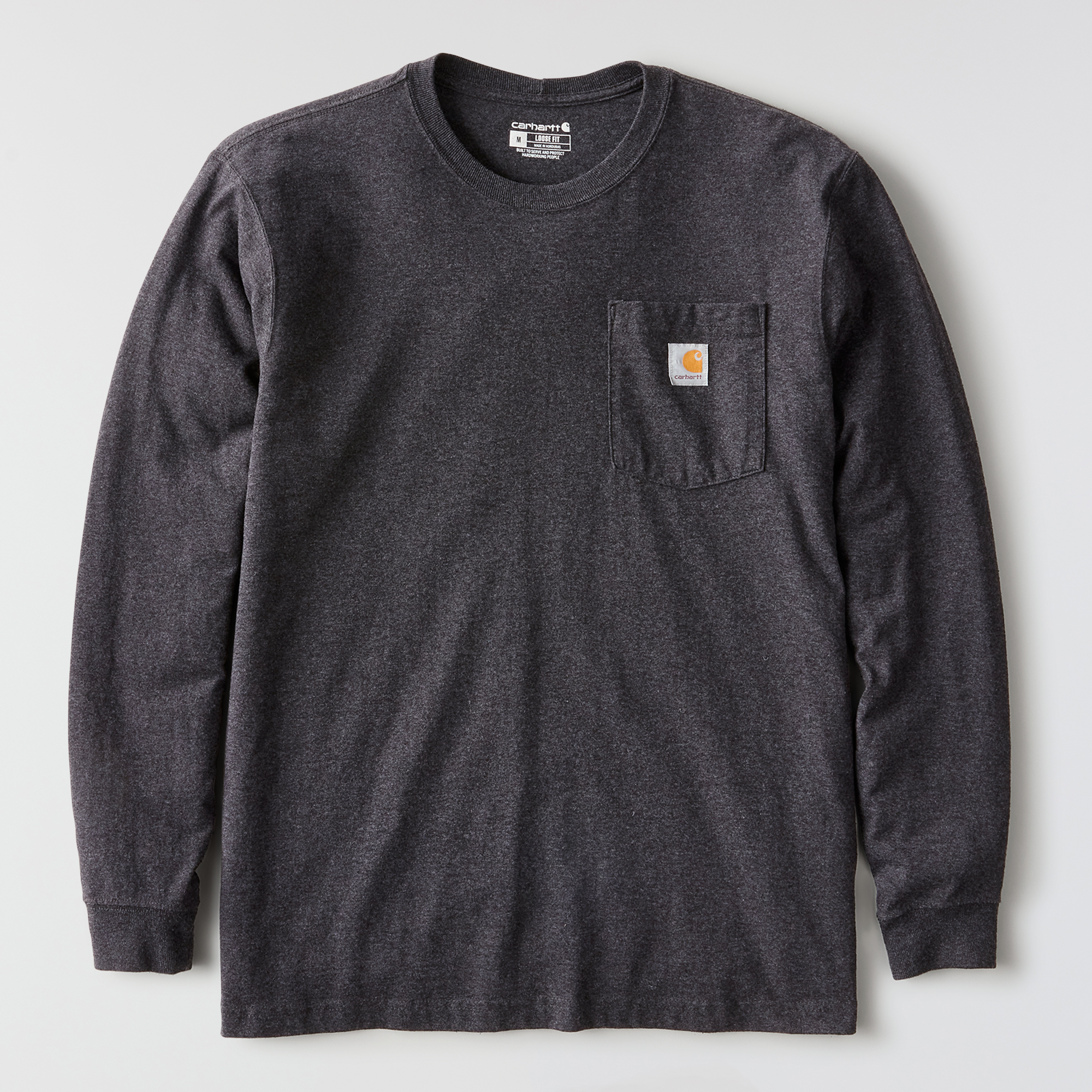 Carhartt K126CRH M LseFit HW LS Pkt TShrt - Carbon Heather