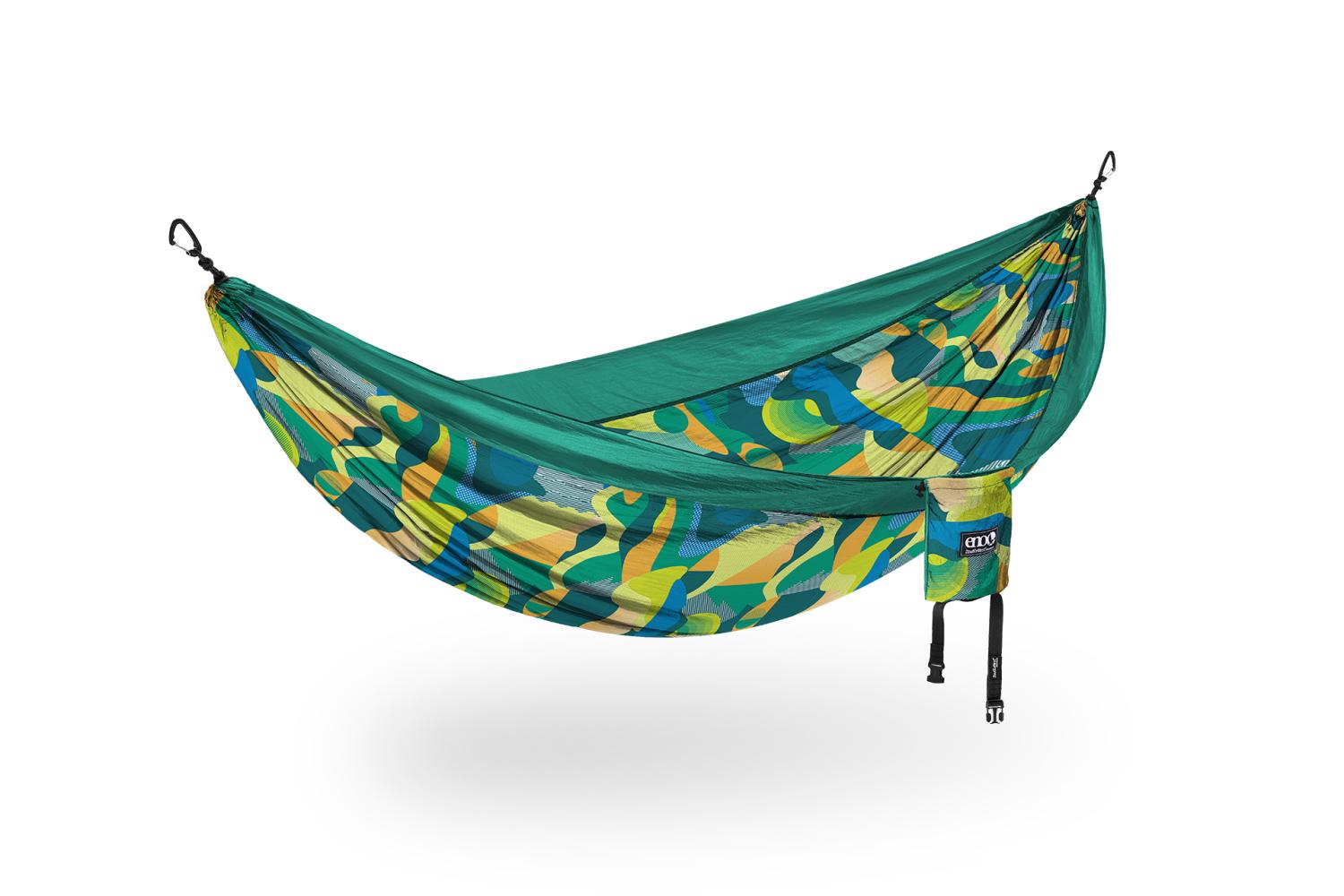 ENO-DNP-306 DoubleNest Hammock Print - Retro | Emerald